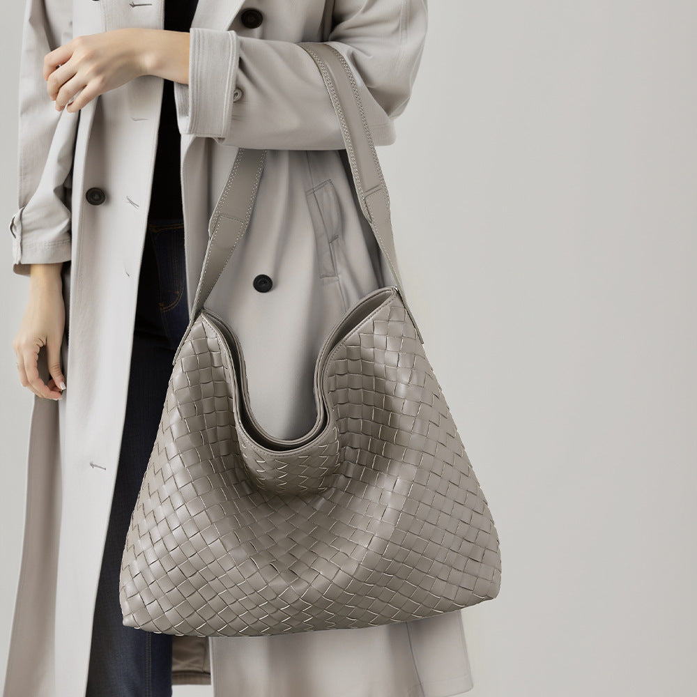 Handwoven Leather Crossbody Bag-Handbags-Green-Free Shipping Leatheretro