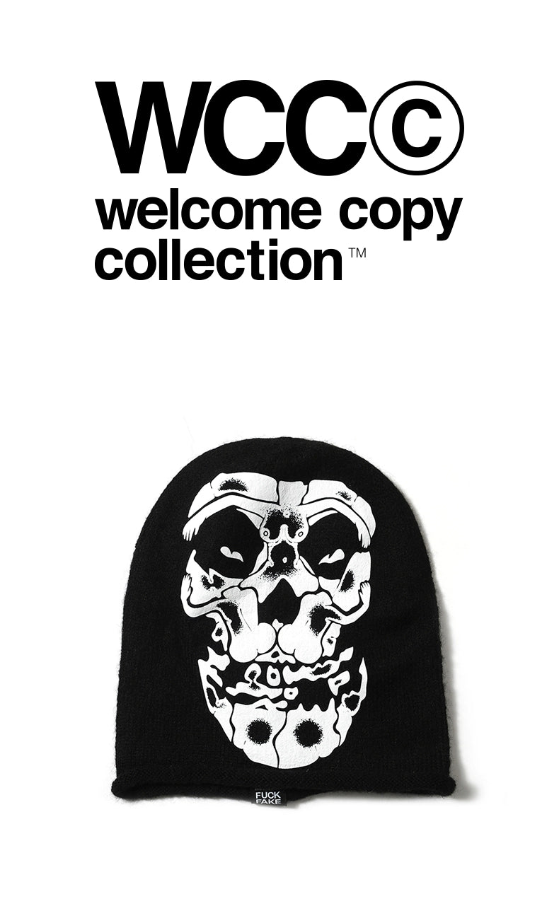 WCC Skull Prankster Print Knitted Slouchy Beanie-Black-Free Shipping Leatheretro