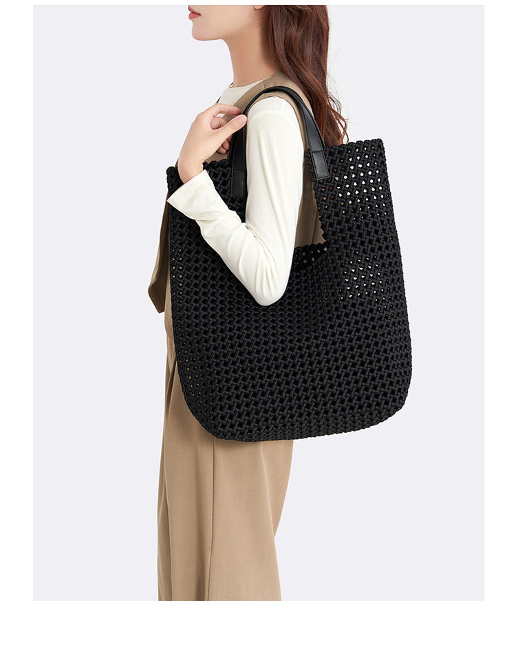 Stylish Hollow-Out Shoulder Bag for Women-Tote Bags-Black-Free Shipping Leatheretro