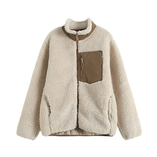 Casual Women and Men Winter Fleece Jacket Coats-Outerwear-Coffee-S-Free Shipping Leatheretro