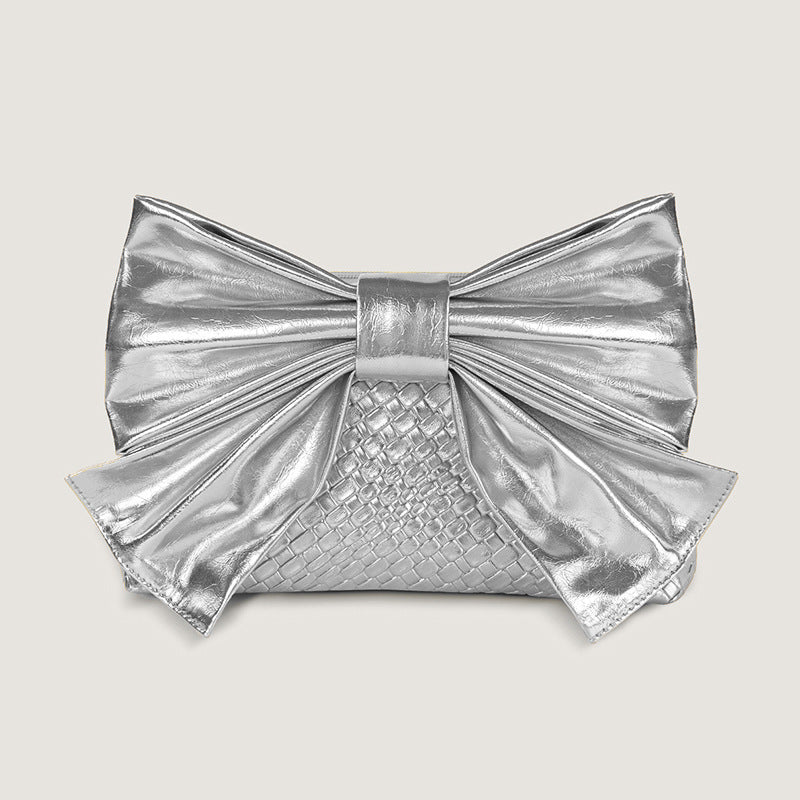 Stylish PU Leather Handwoven Shoulder Bag for Women-silver-26x15x5CM-Free Shipping Leatheretro