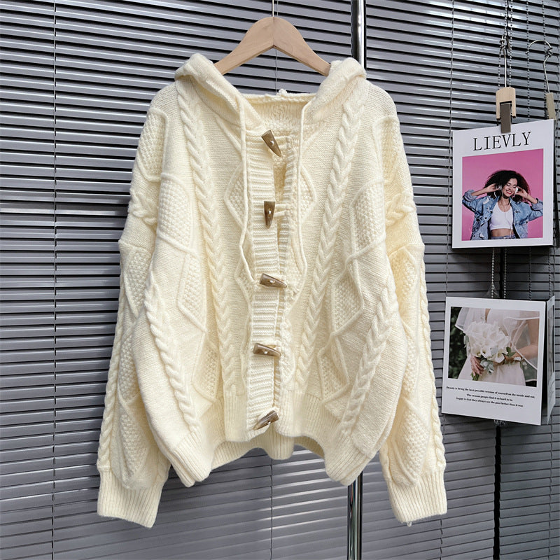 Soft Lazy Knitted Women Cardigan Sweaters-Sweater&Hoodies-Ivory-One Size-Free Shipping Leatheretro