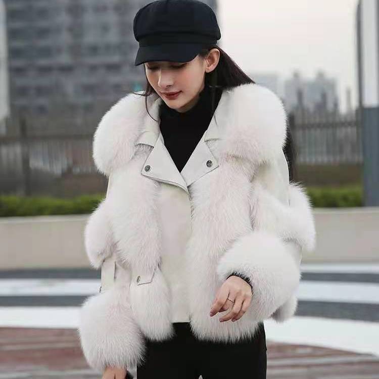 Fashion Faux Fur Ladies Jacket Coats-Coats & Jackets-白色-M 50-55kg-Free Shipping Leatheretro