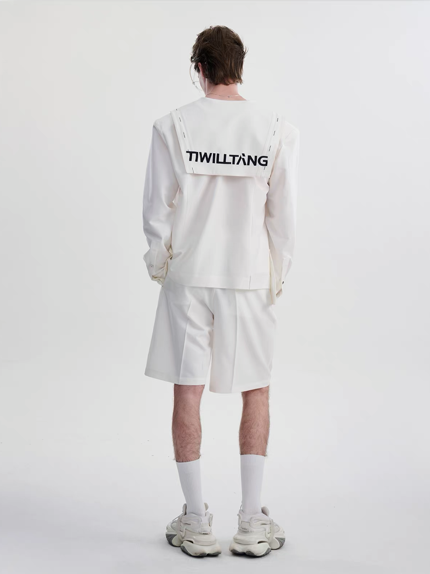 TIWILLTANG Minimal Sailor Collar Shirt-Shirt-S-White-Long-Free Shipping Leatheretro