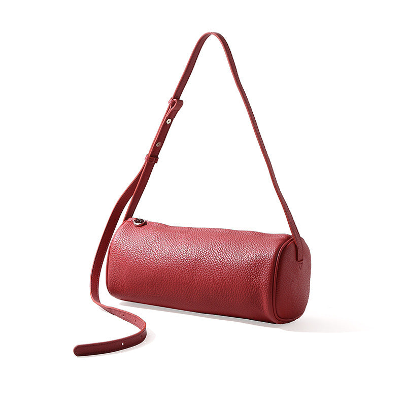 Women's Genuine Leather Tote Bag-Shoulder Bags-China Red-Free Shipping Leatheretro