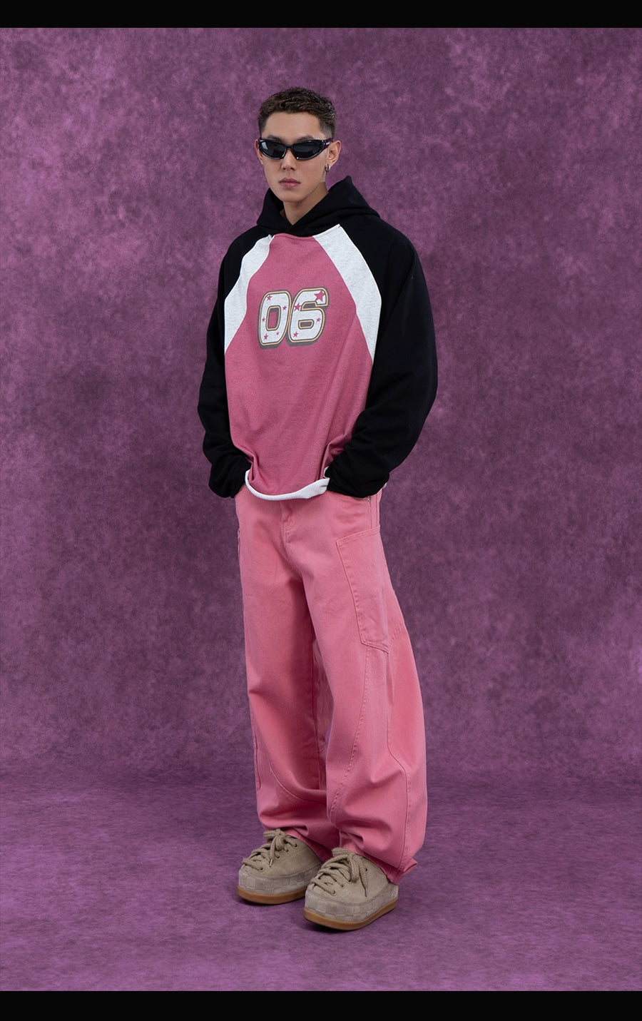 CLP Unisex Black & Red Print Oversized Hoodie-Red-M-Free Shipping Leatheretro