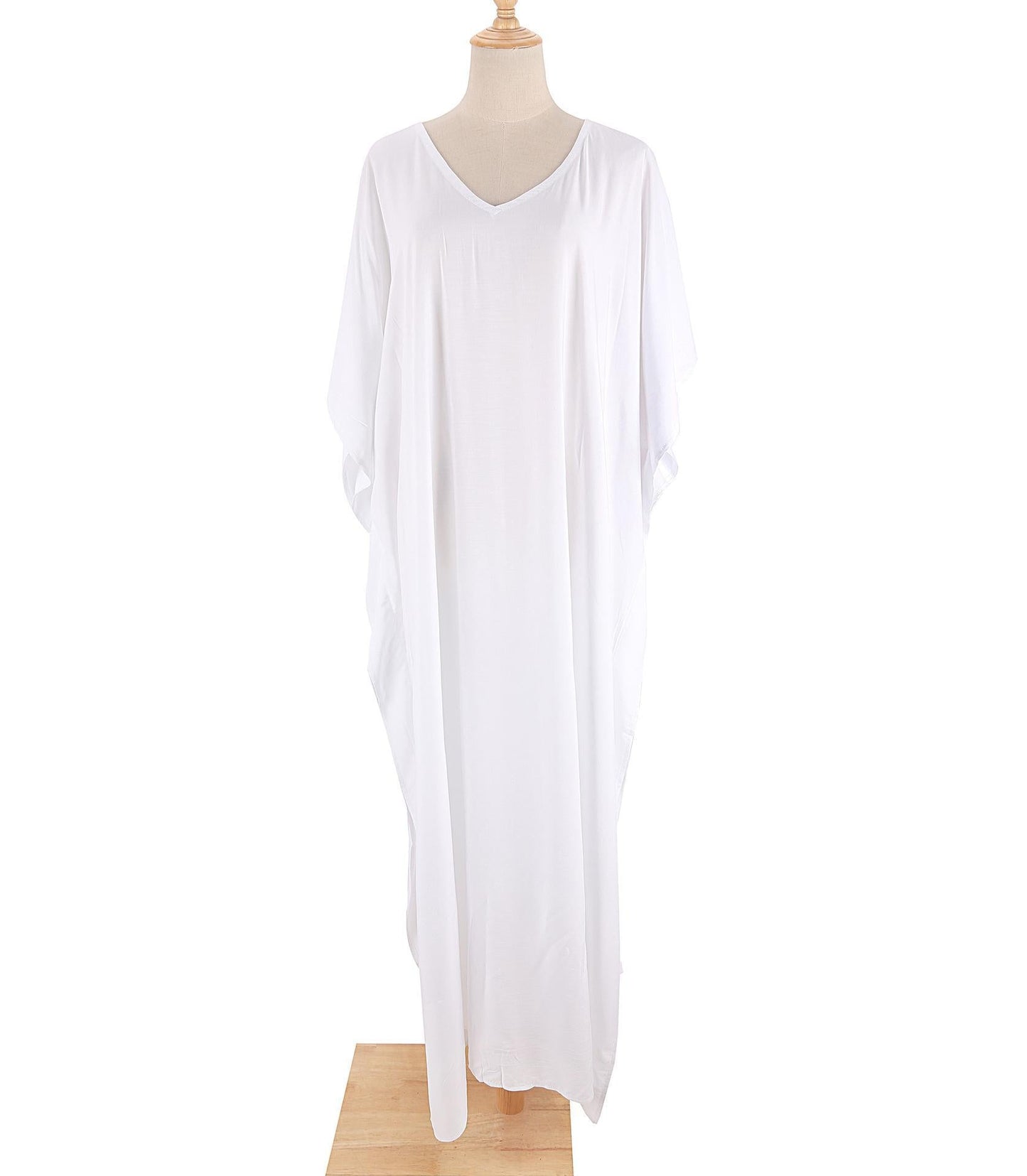 Casual Summer Holiday Long Romper Cover Up Dresses-White-One Size-Free Shipping Leatheretro