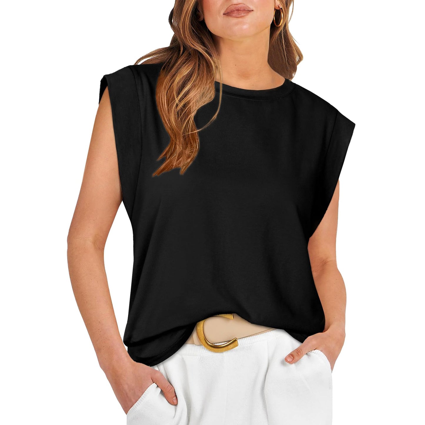 Casual Round Neck Short Sleeves Summer T Shirts-Shirts & Tops-Black-S-Free Shipping Leatheretro
