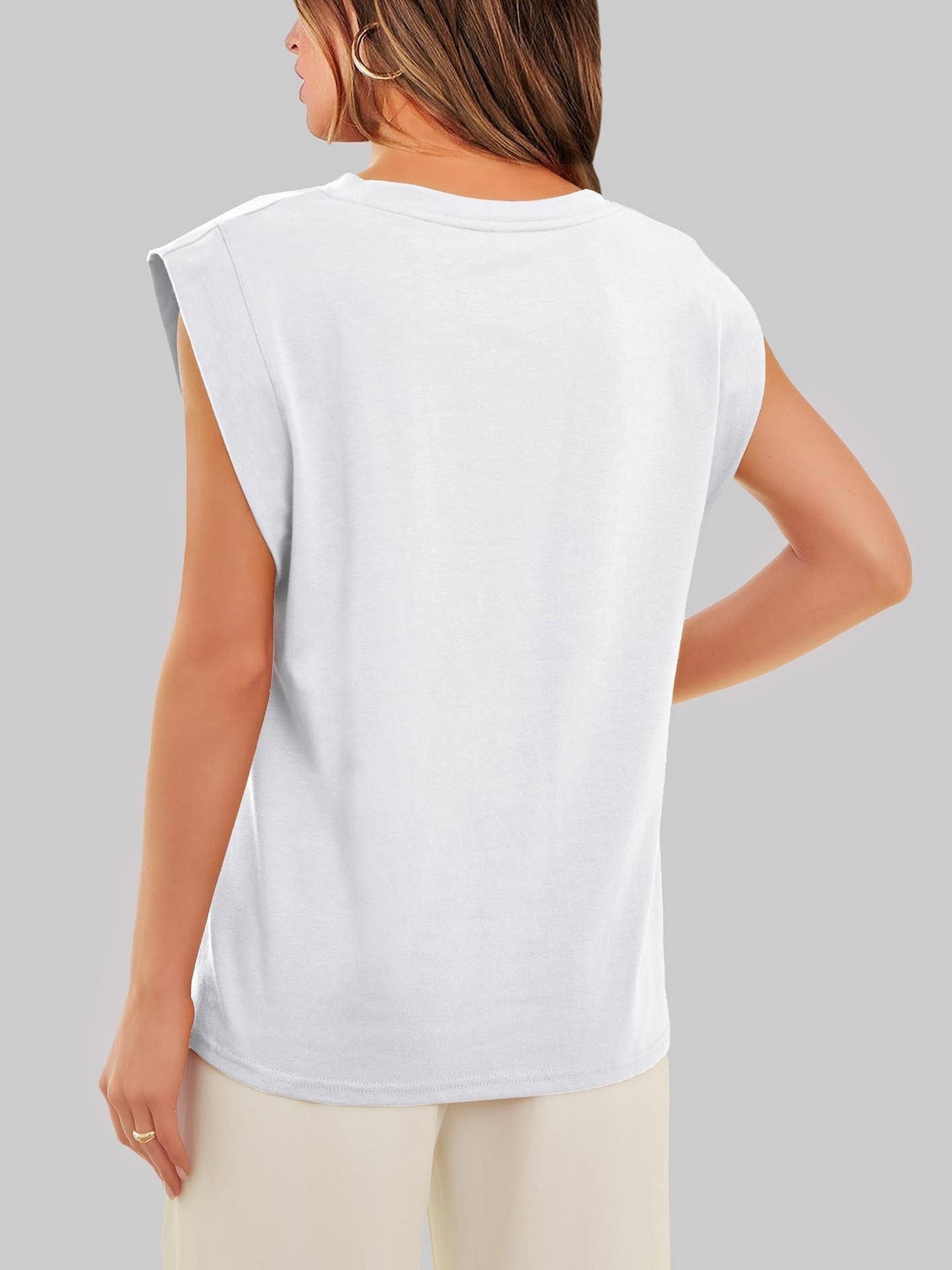 Casual Round Neck Short Sleeves Summer T Shirts-Shirts & Tops-White-S-Free Shipping Leatheretro