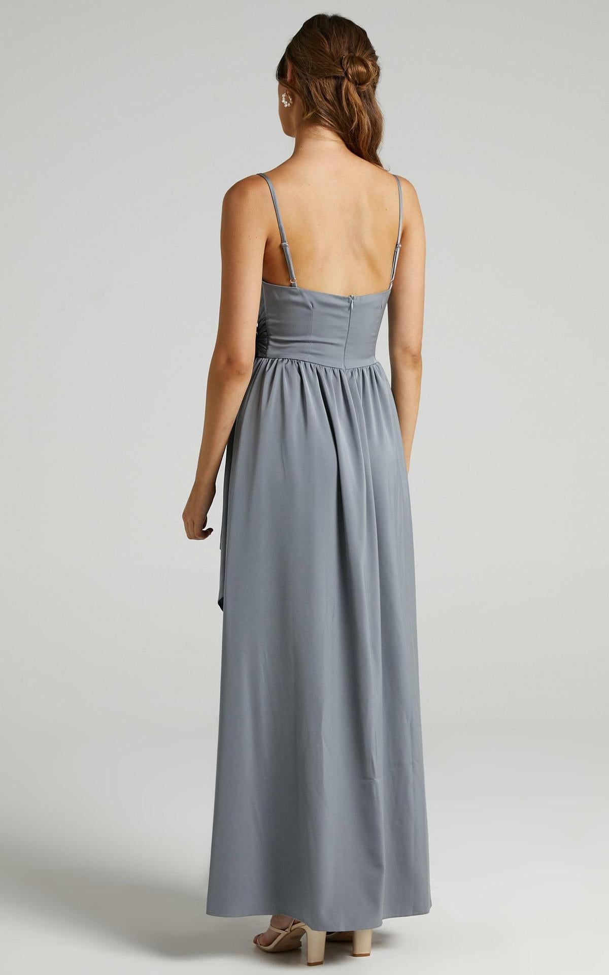 Sexy Satin Sleeveless Party Dresses-Dresses-Gray-S-Free Shipping Leatheretro