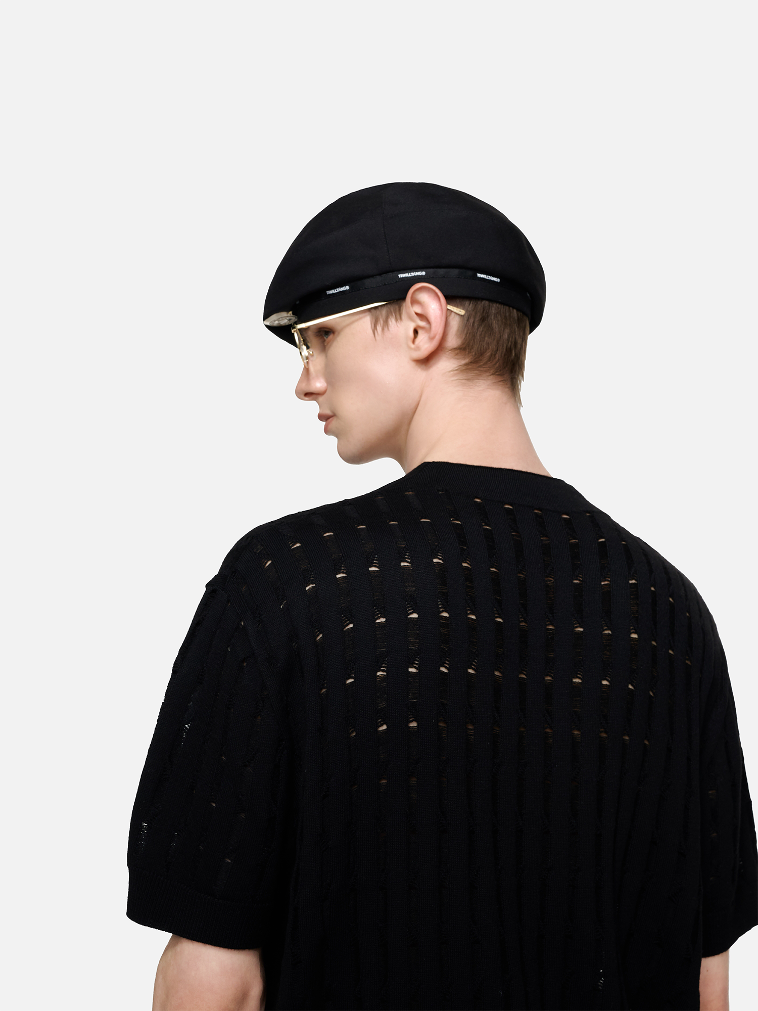 TIWILLTANG Essential Openwork Knitted T Shirt-T Shirt-S-Black-Free Shipping Leatheretro