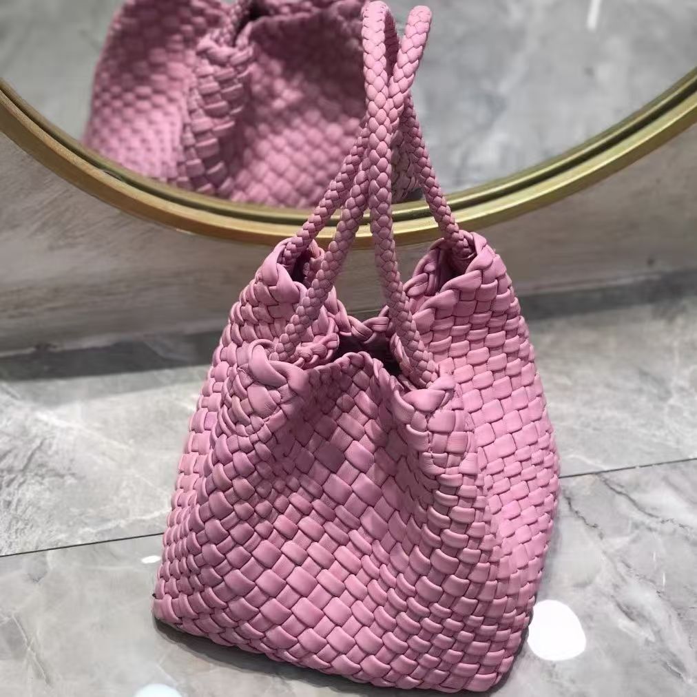 Handwoven Bag – Luxury Boho Woven Tote-Silver-Free Shipping Leatheretro