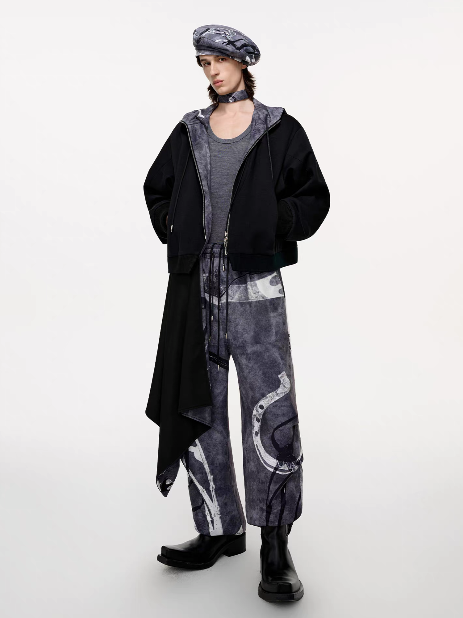 TIWILLTANG Abstract Reversible Graphic Beret-Hat, Cap, Beanie-One Size-Free Shipping Leatheretro