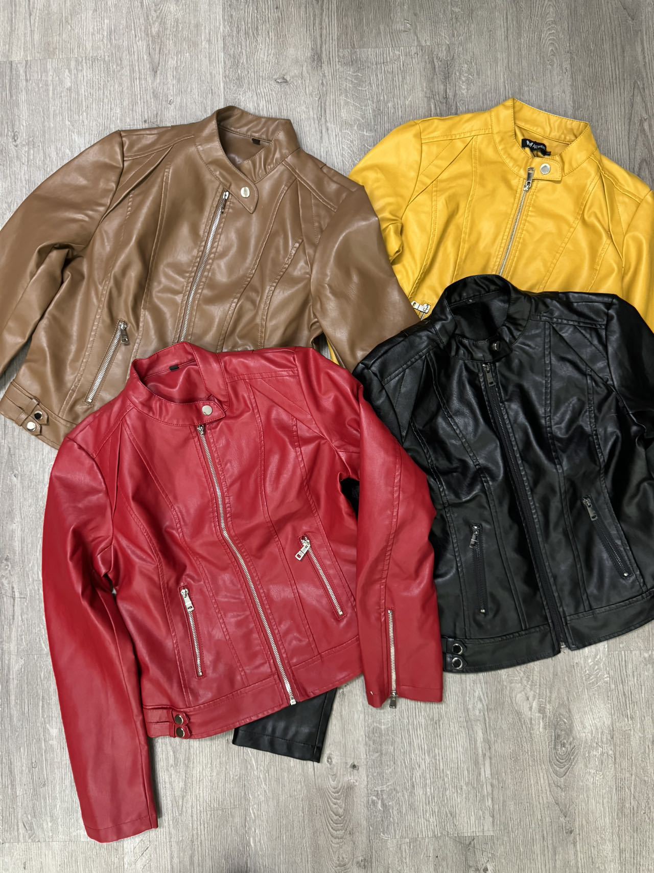 Women's Fashion PU Leather Jacket-Red-S-Free Shipping Leatheretro