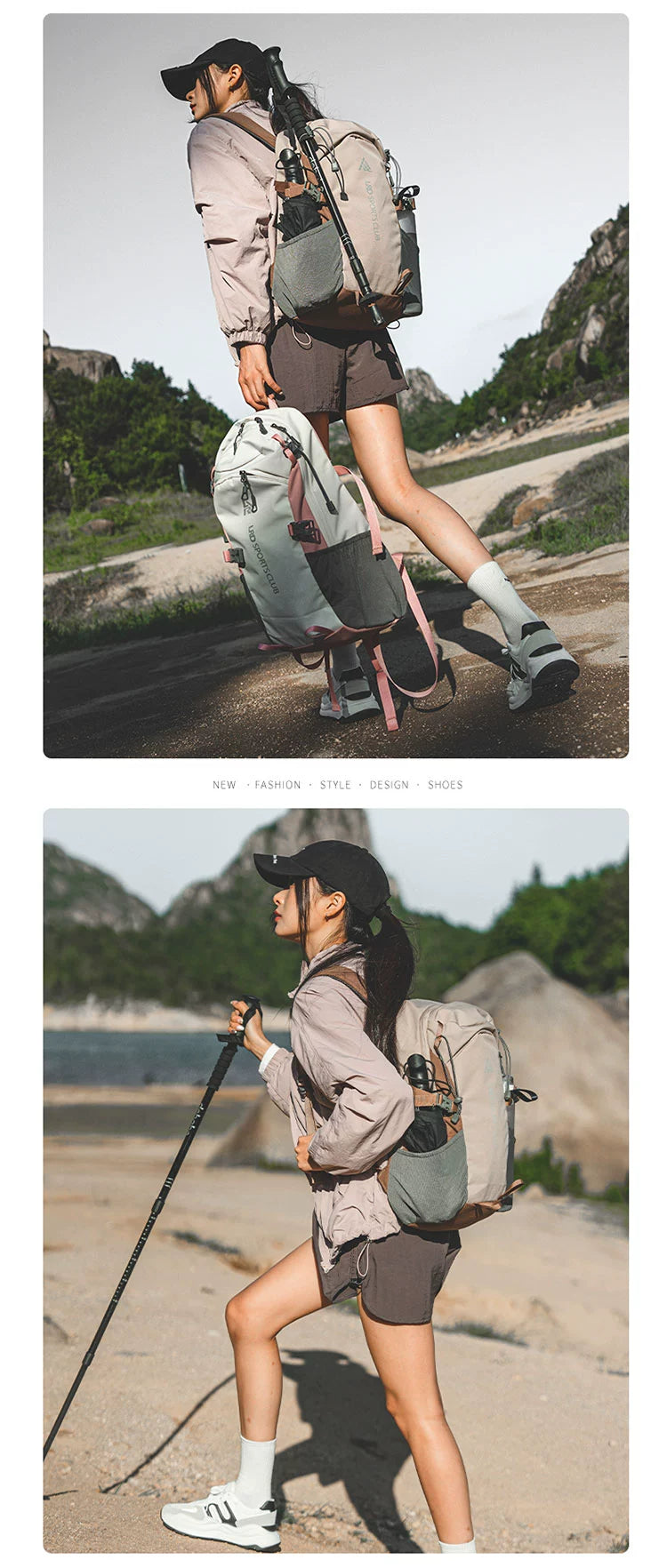 BOOM Large Capacity Lightweight Hiking Backpack-Khaki-Free Shipping Leatheretro