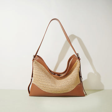Handmade Large Capacity Casual Woven Shoulder Bag-Shoulder Bags-As Photo-Free Shipping Leatheretro