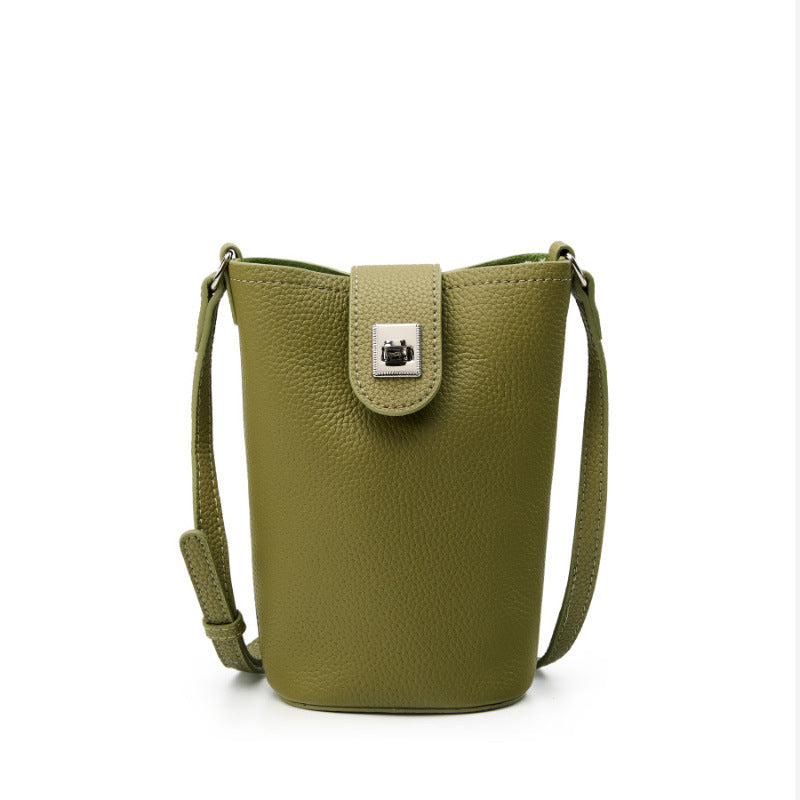 Top Grain Leather Shoulder Phone Bag for Women-Leather Phone Bags-Ivory-13*6.5*17.5-Free Shipping Leatheretro