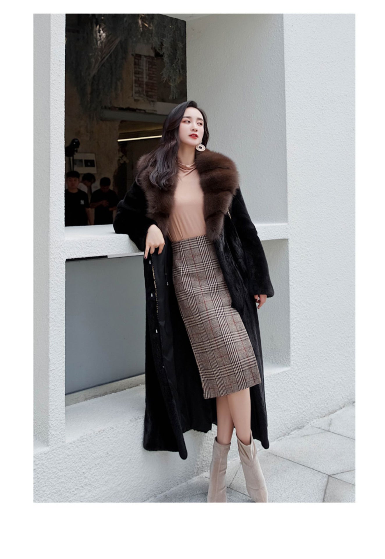 Luxurious Faux Fur Long Winter Overcoats for Women-Outerwear-Black-S-Free Shipping Leatheretro