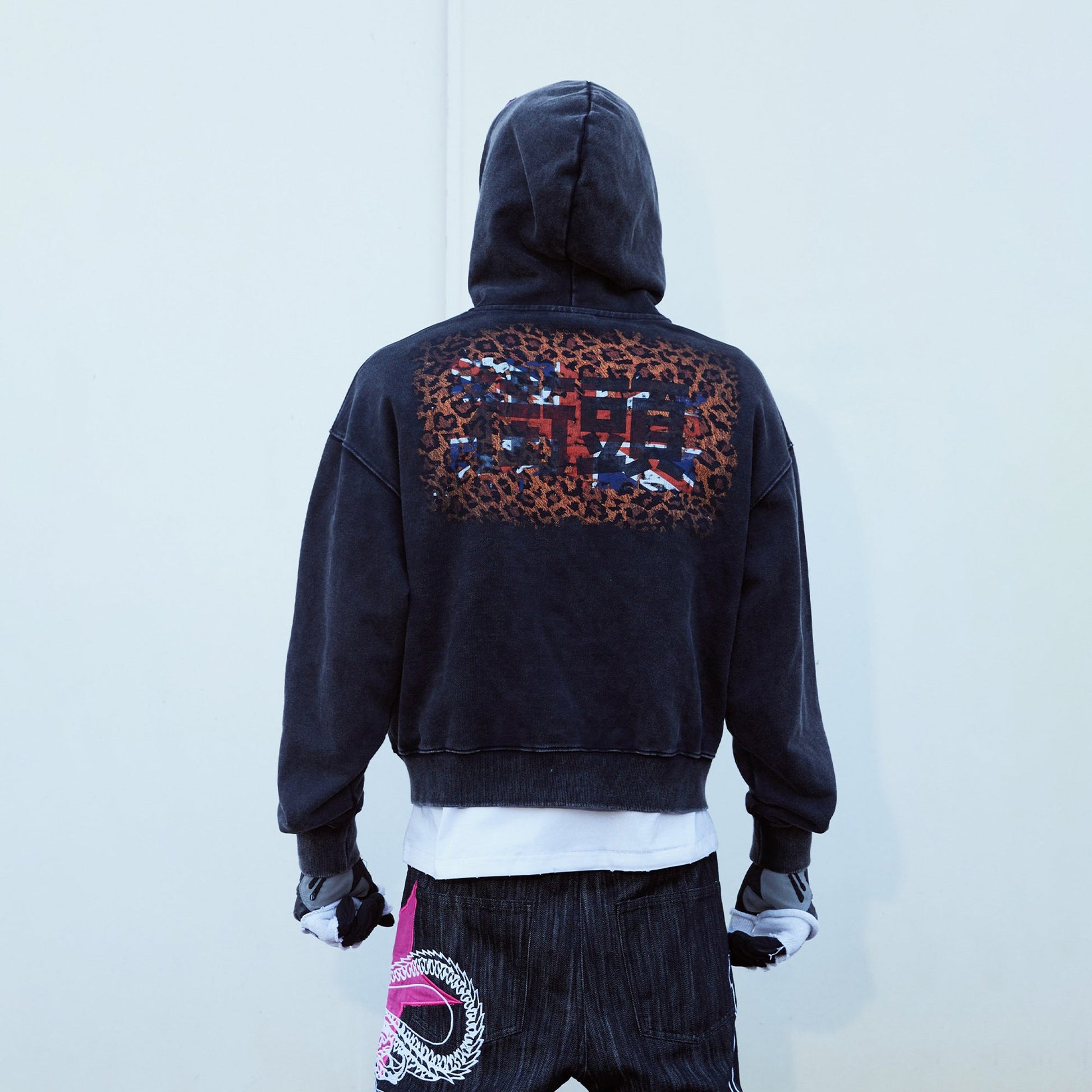 VINKID Graphic Washed Zip-Up Hoodie-Jacket-S-Free Shipping Leatheretro
