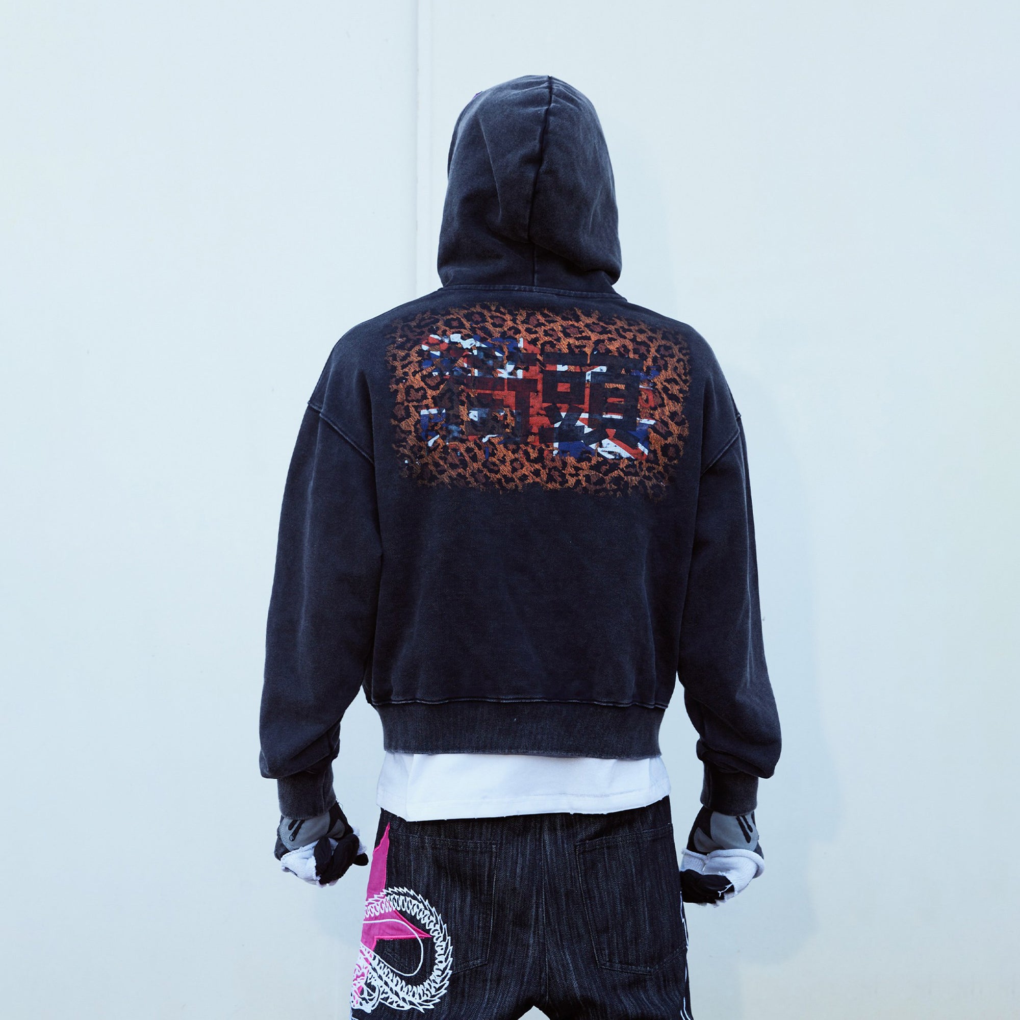 VINKID Graphic Washed Zip-Up Hoodie-Jacket-S-Free Shipping Leatheretro