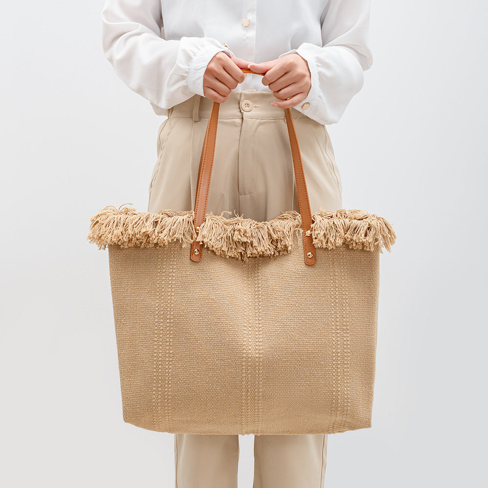 Stylish Canvas Tote Bag-Light blue-50*10*35CM-Free Shipping Leatheretro