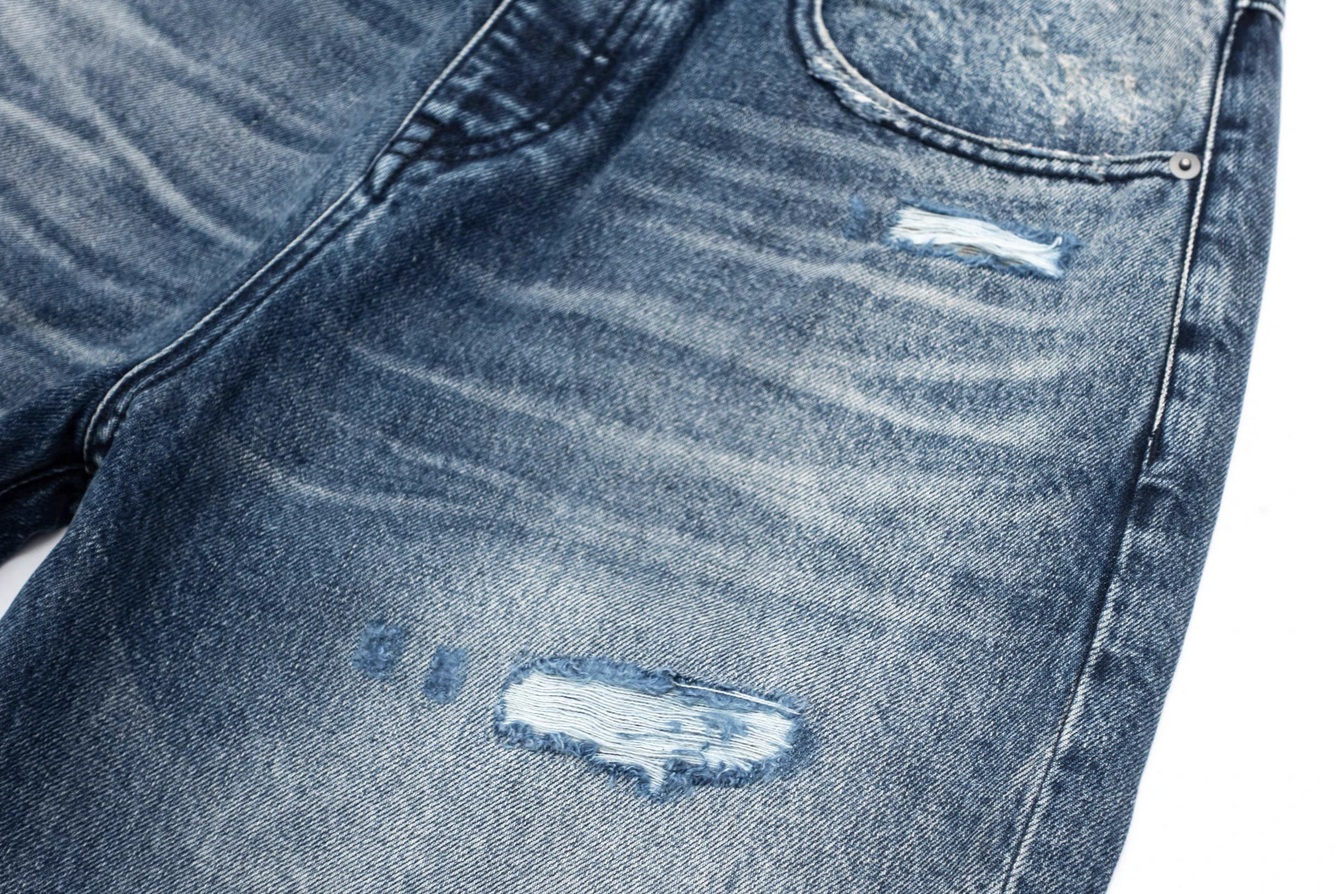 IN EXISTENCE x STM Washed Patched Distressed Straight Jeans-Jeans-S-Free Shipping Leatheretro
