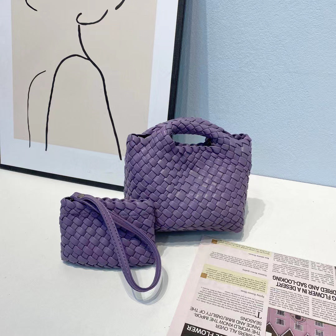 Handwoven Mini Bag – Stylish Tote Handbag-Fruit Green-Free Shipping Leatheretro