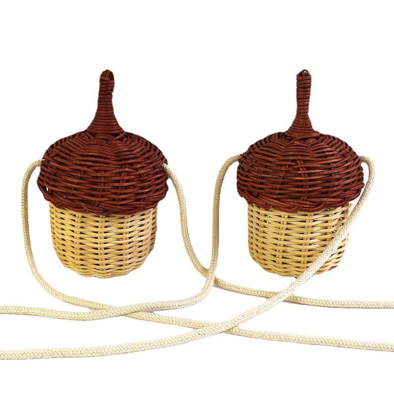 Mini Crossbody Woven Bag with Lid-Brown-Free Shipping Leatheretro