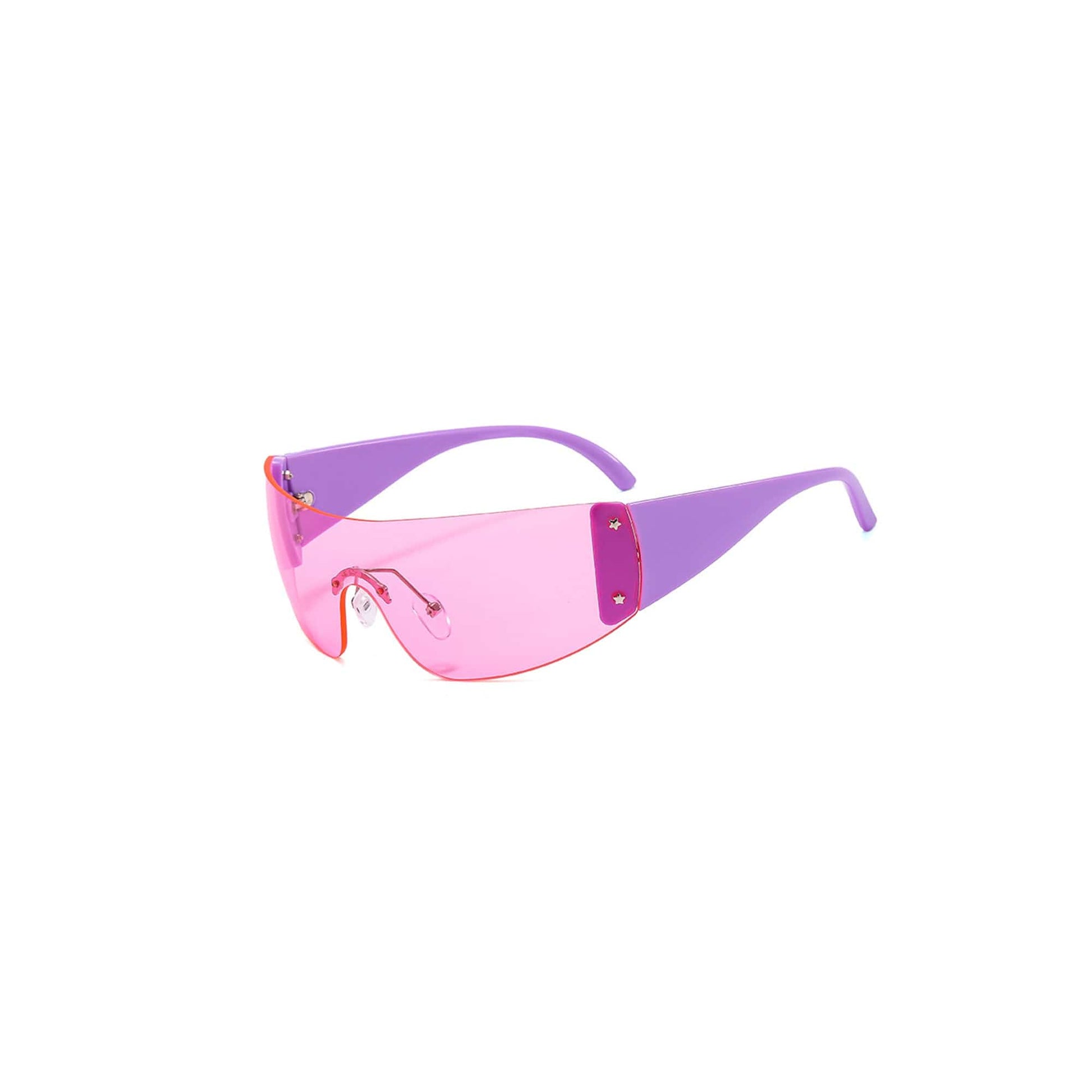 DAMAGE ASIA OPTICALS Frameless One-Piece Sunglasses-Sunglasses-One Size-Pink-Free Shipping Leatheretro