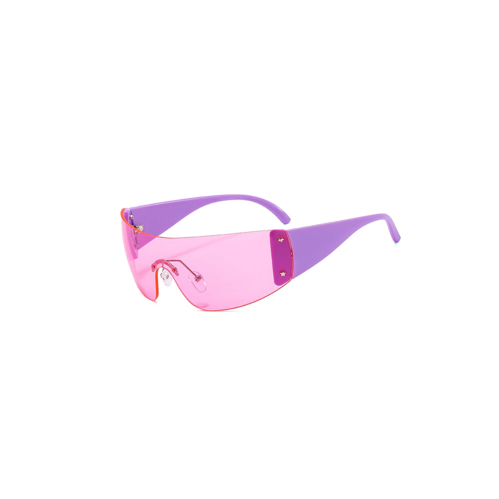 DAMAGE ASIA OPTICALS Frameless One-Piece Sunglasses-Sunglasses-One Size-Pink-Free Shipping Leatheretro