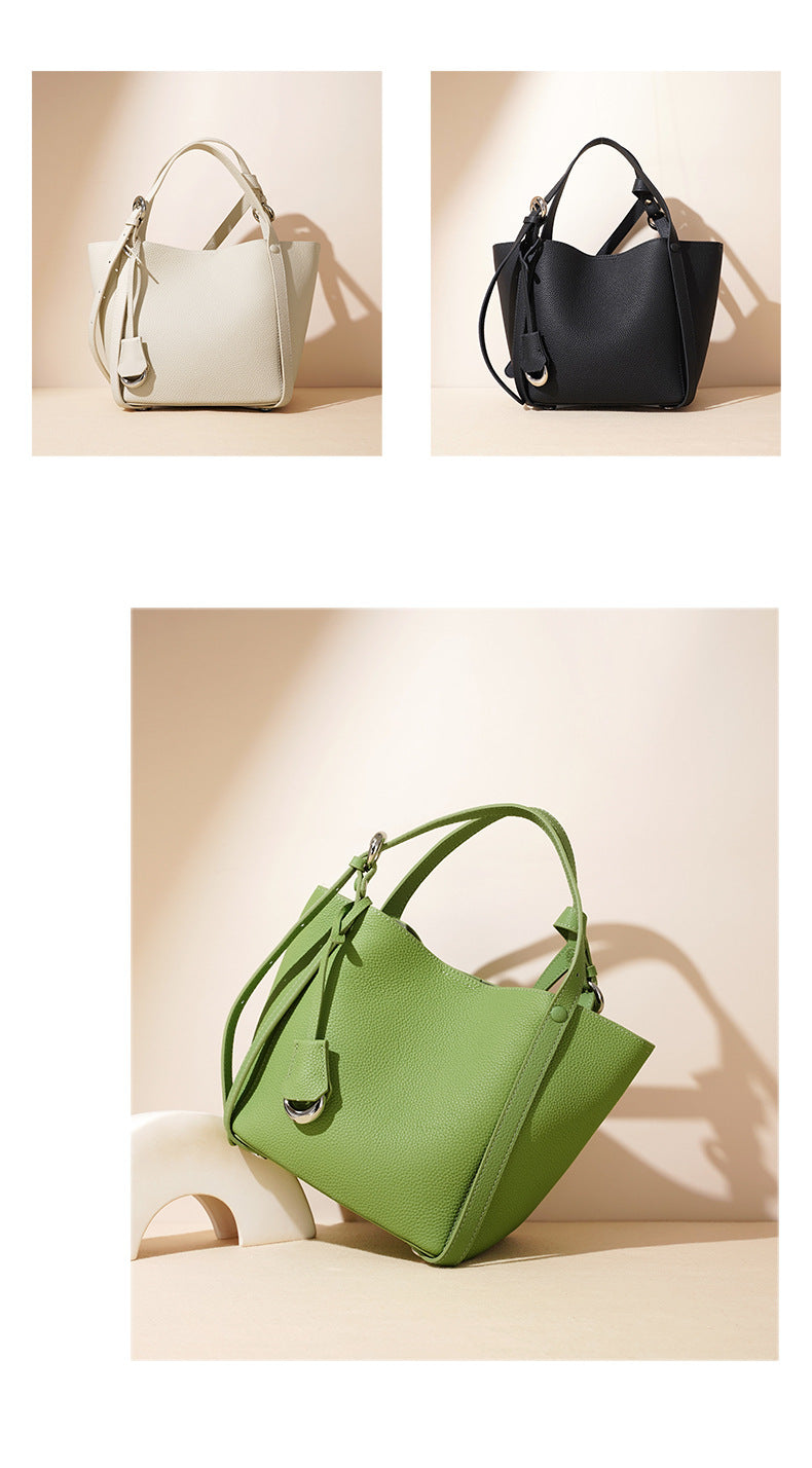 Women's Genuine Leather Large Tote Bag-Tote Bags-Light avocado green-Free Shipping Leatheretro