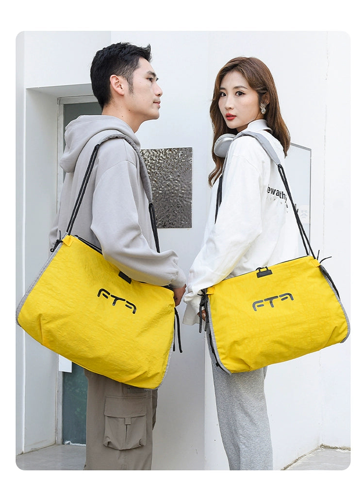 BOOM AB Side The Versatile Voyager: Reversible Tote & Crossbody Bag-Yellow Gray-Large-Free Shipping Leatheretro