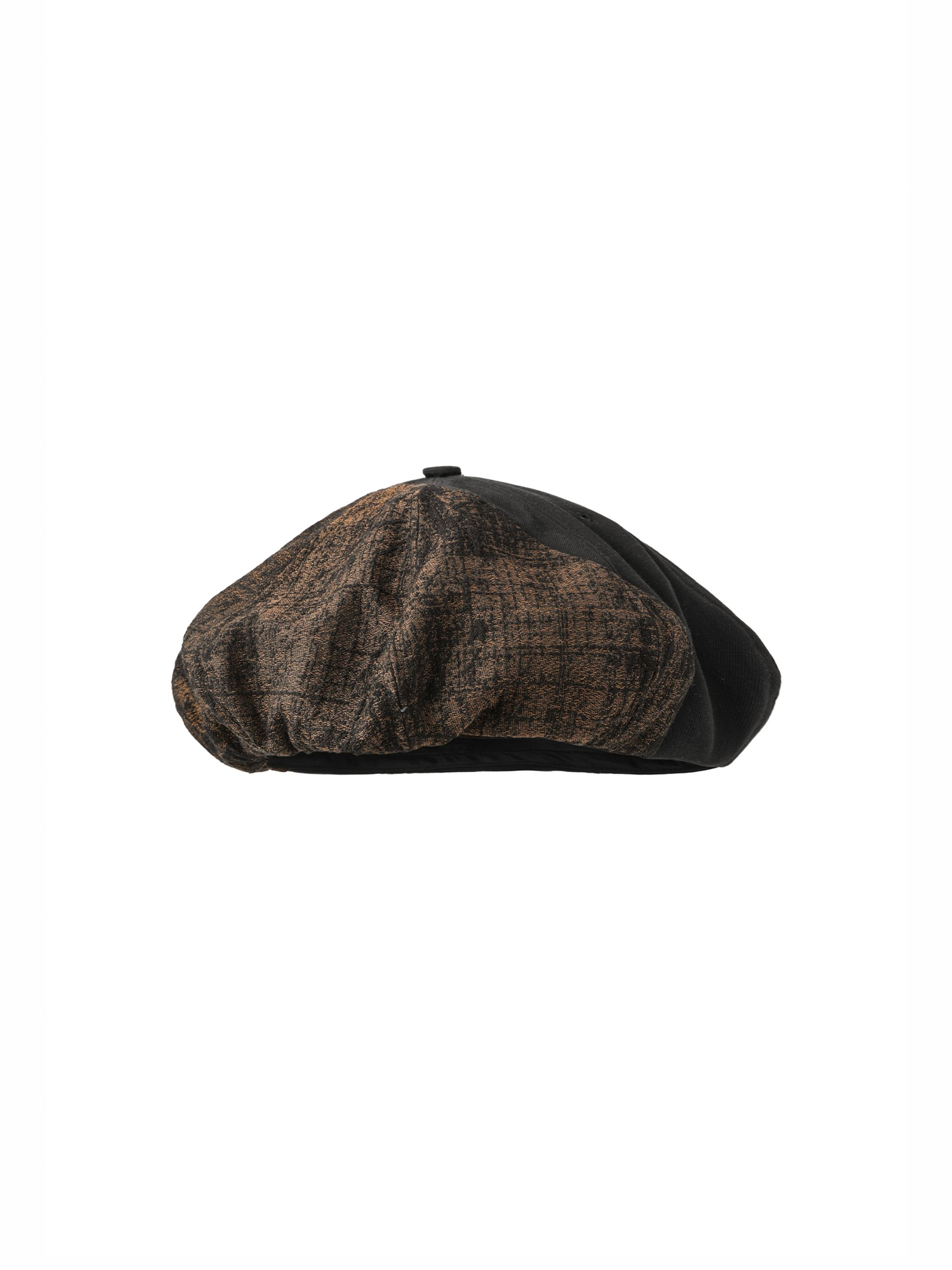 ALVNG AR ANTS Burnout Jacquard Paneled Acetate Beret-Hat, Cap, Beanie-Brown-Free Shipping Leatheretro
