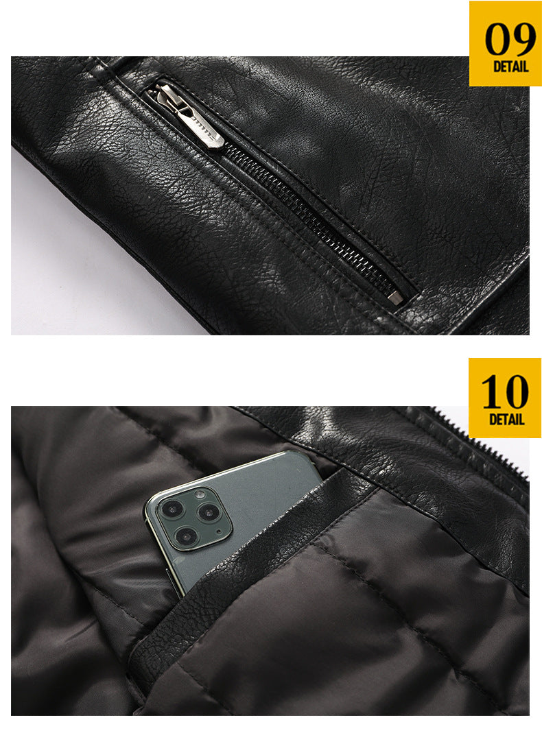 Men's Winter Motorcycle Faux Leather Jacket-red-EUR S-Free Shipping Leatheretro