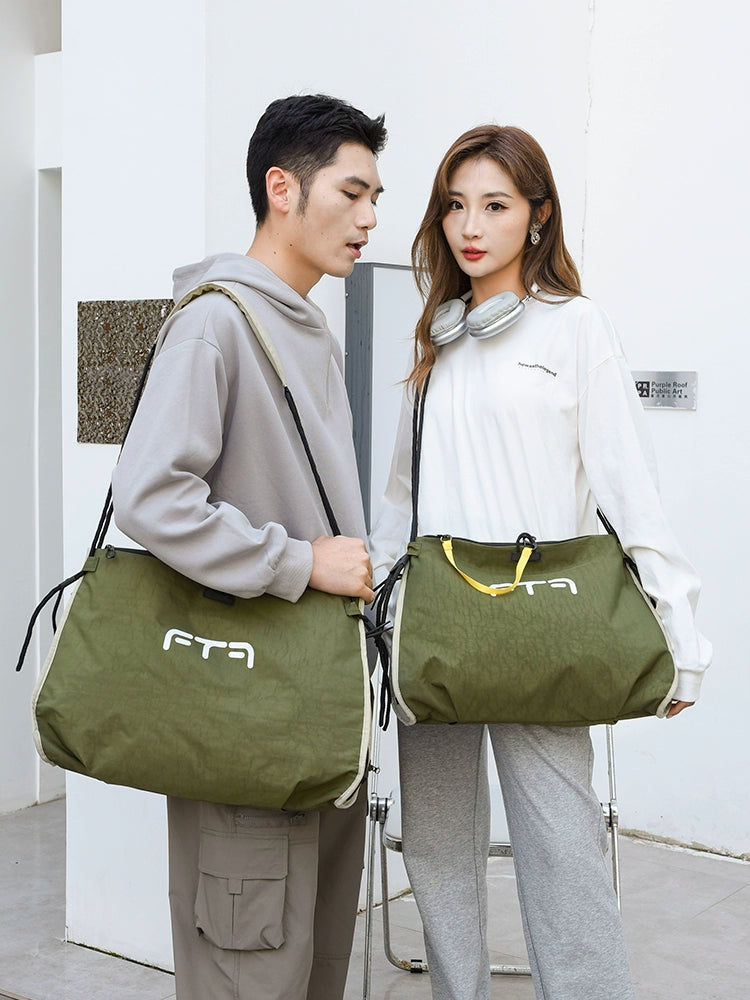 BOOM AB Side The Versatile Voyager: Reversible Tote & Crossbody Bag-Yellow Gray-Large-Free Shipping Leatheretro