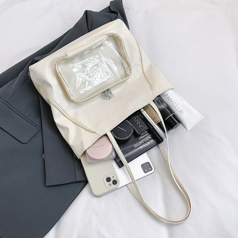 Women's Large Tote Backpack-White-Free Shipping Leatheretro