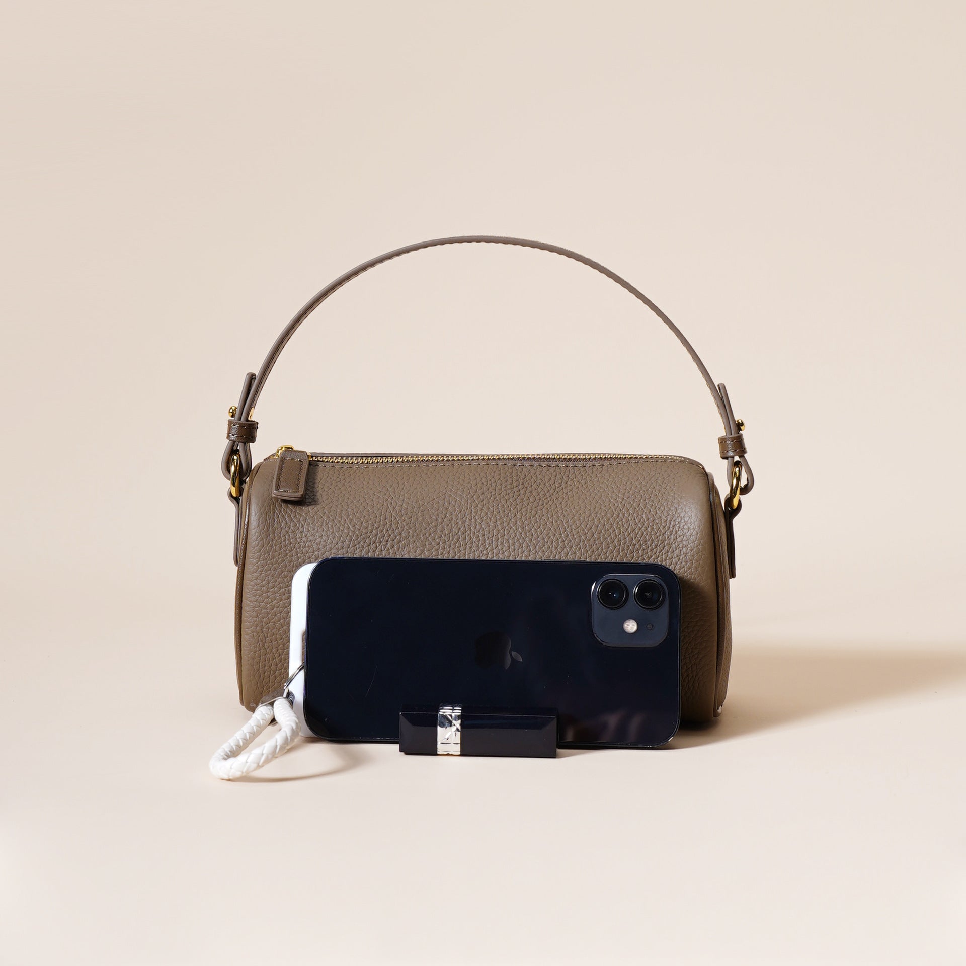 Genuine Leather Women's Bag-深灰-19*10*8cm-Free Shipping Leatheretro