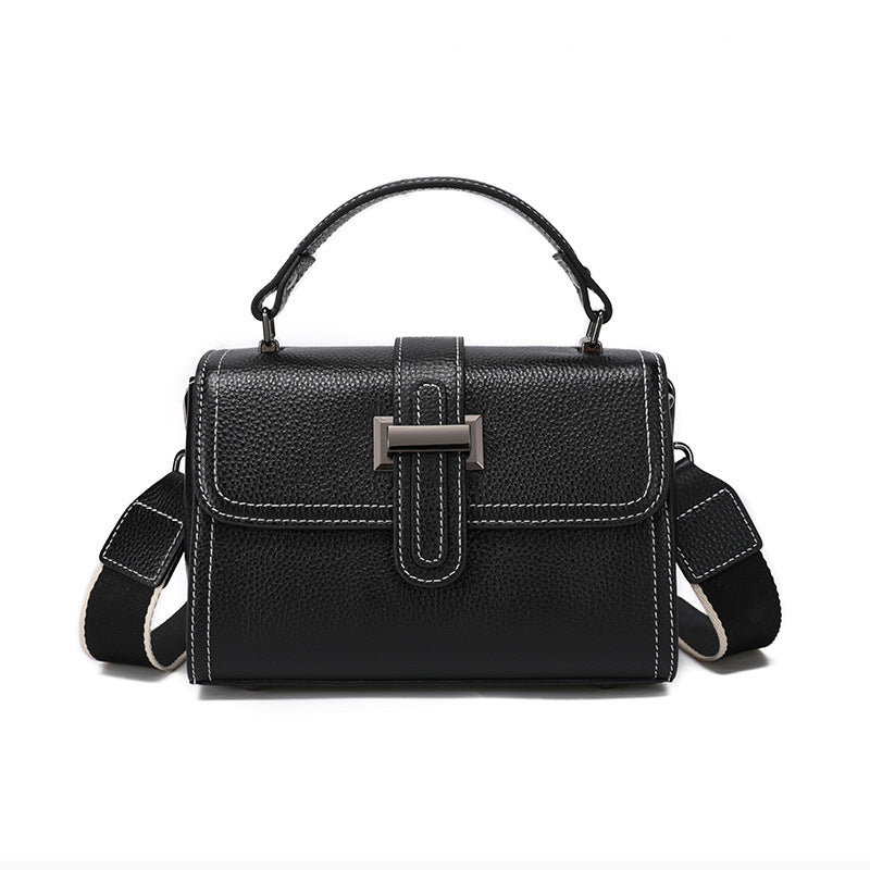 Genuine Leather Crossbody Bag for Women-Handbags-Black-Free Shipping Leatheretro