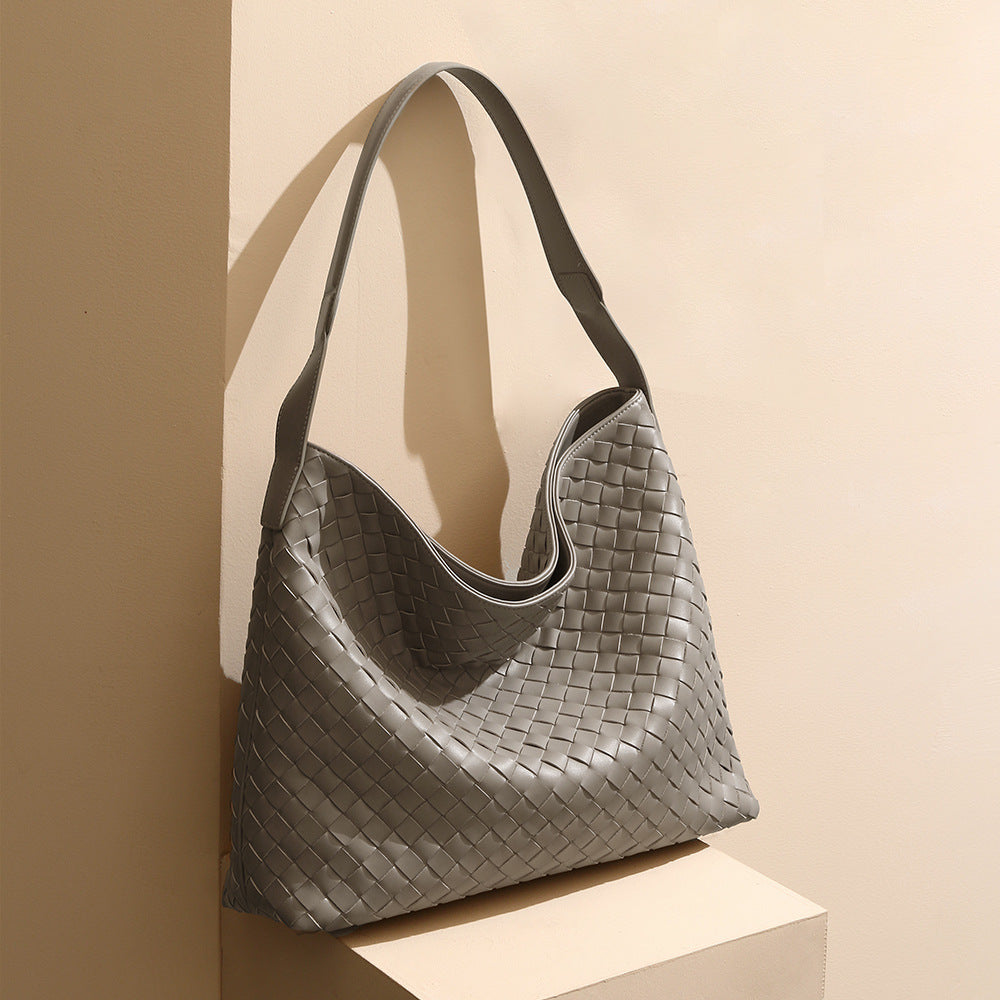 Handwoven Leather Crossbody Bag-Handbags-Green-Free Shipping Leatheretro