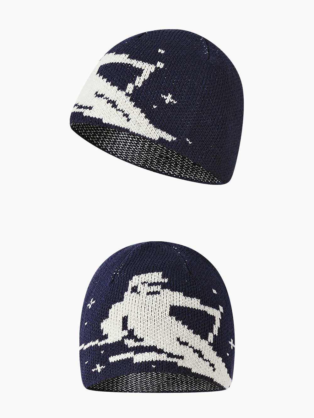 KREATE Fair Isle Ski Portrait Beanie-Black-F-Free Shipping Leatheretro