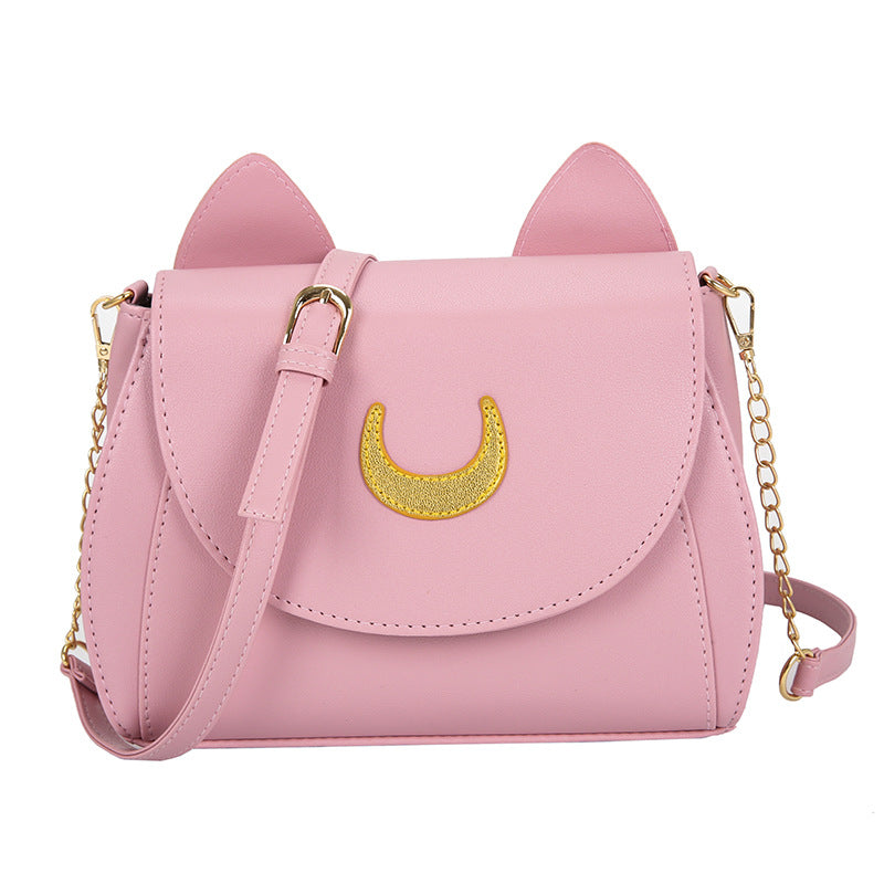 Sailor Moon Inspired Cute Cat Shoulder Bag-White-Free Shipping Leatheretro