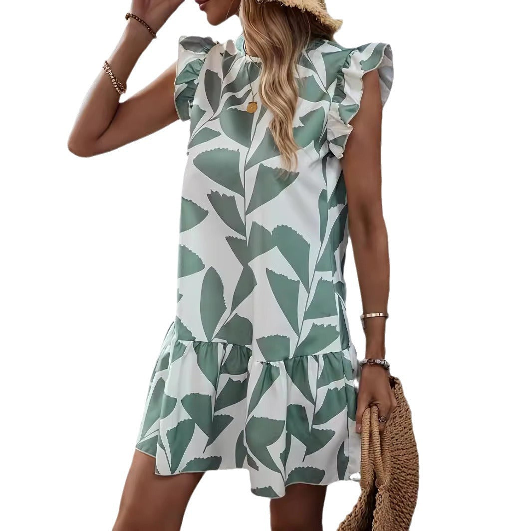 Casual Summer Elegant Sun Dresses-Dresses-Green-S-Free Shipping Leatheretro