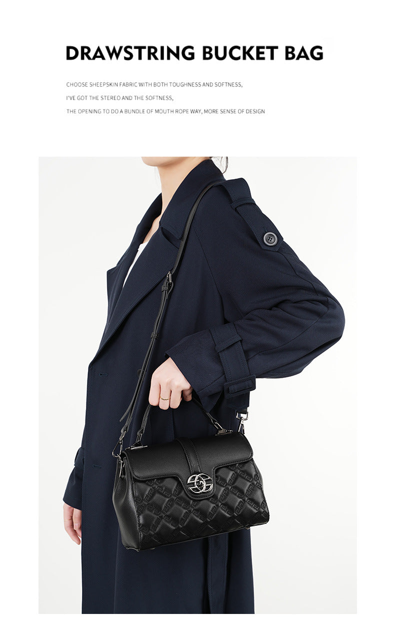 Luxury Leather Tote Bag for Women-Handbags-Black-23*11*17-Free Shipping Leatheretro