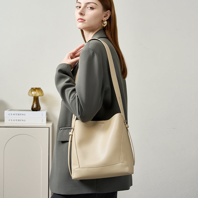 Premium Genuine Leather Crossbody Bag – Versatile Large Capacity Tote for Work & Travel-crossbody bags-Brown-Free Shipping Leatheretro