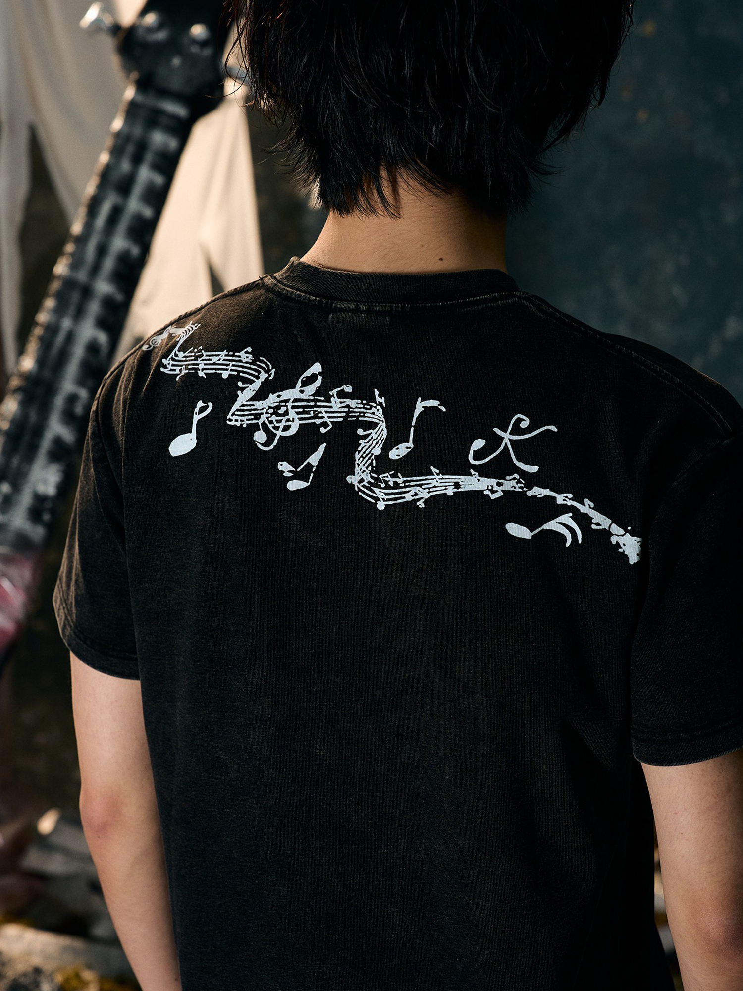 PAIKI Punk Scythe String Graphic T-Shirt-T Shirt-S-Black (Distressed)-Free Shipping Leatheretro