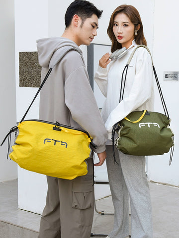 BOOM AB Side The Versatile Voyager: Reversible Tote & Crossbody Bag-Yellow Gray-Large-Free Shipping Leatheretro