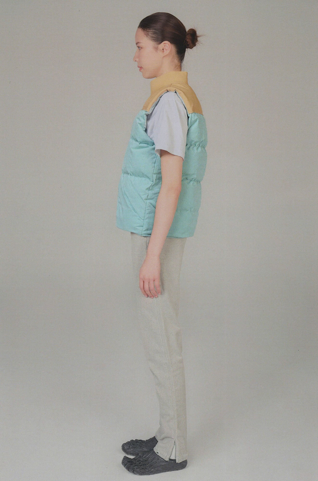 URBAN+FOREST Contrast Down Puffer Vest-Vest-S (Preorder)-Gray-Free Shipping Leatheretro