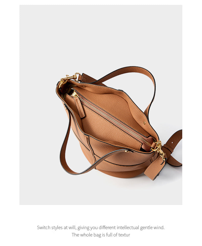 Elegant Genuine Leather Tote Bag-handbags-Black-Free Shipping Leatheretro