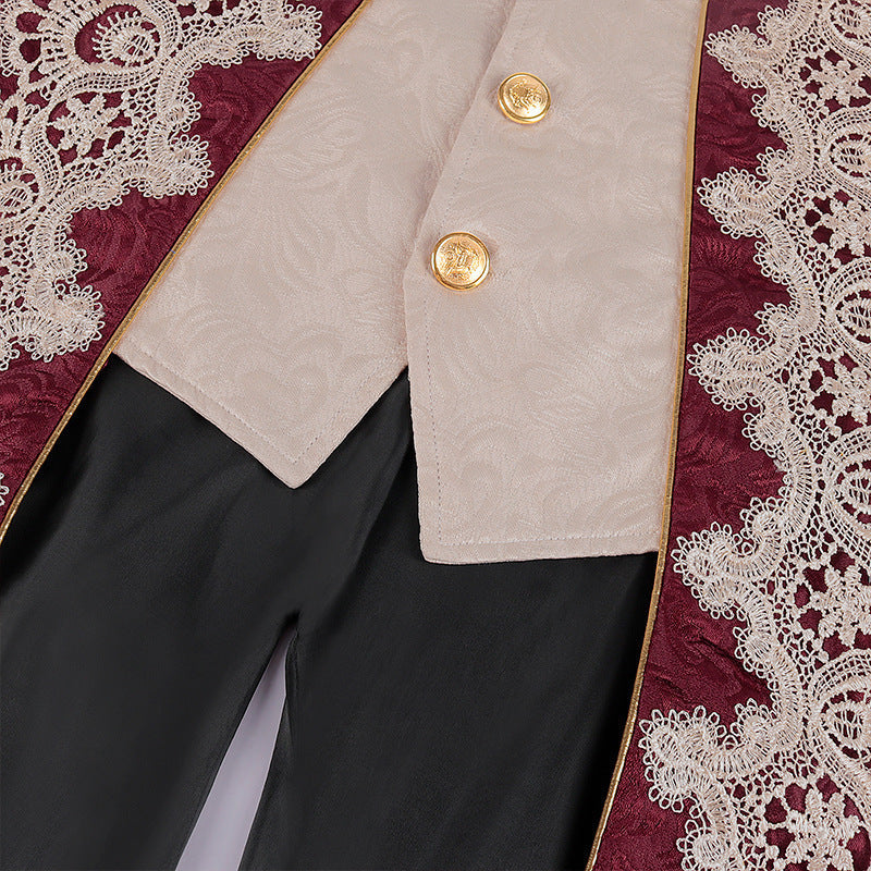 Men's Gothic Victorian Frock Coat-Black-S-Free Shipping Leatheretro
