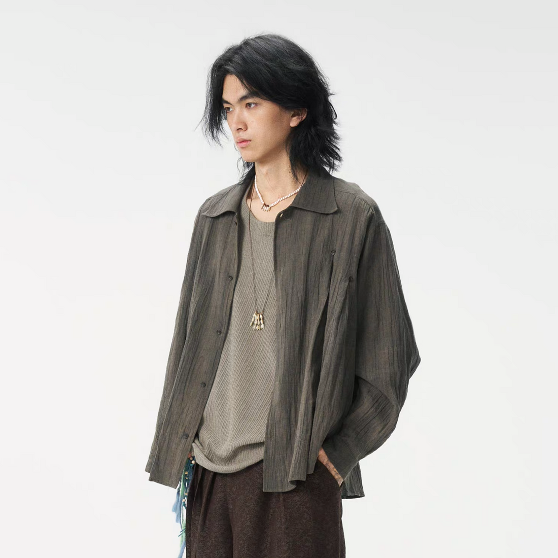 GONGHE REPUB Textured Linen Shirt-Shirt-S-Free Shipping Leatheretro